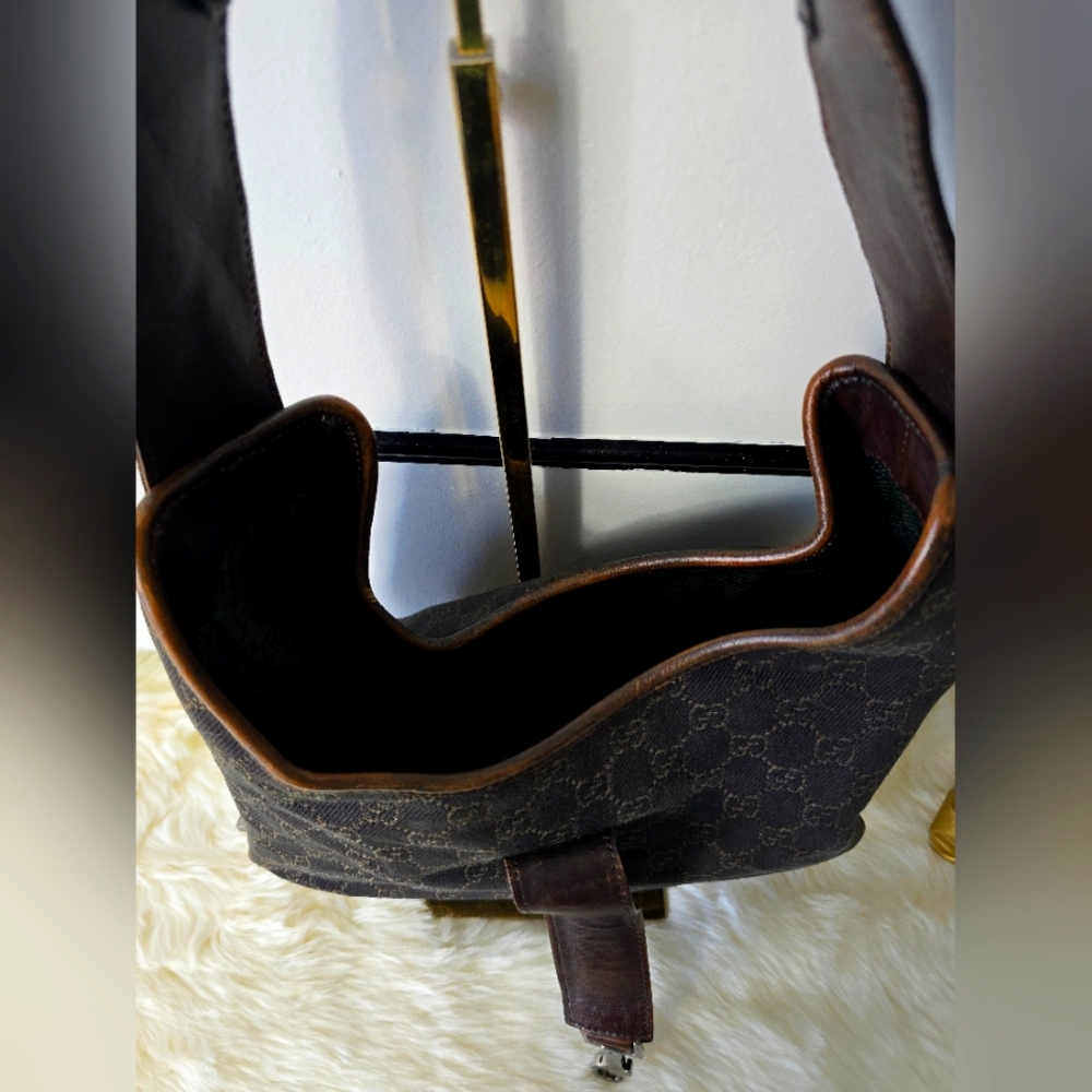 Gucci Hobo Leather/ Canvas  Handbag - Picture 6 of 14